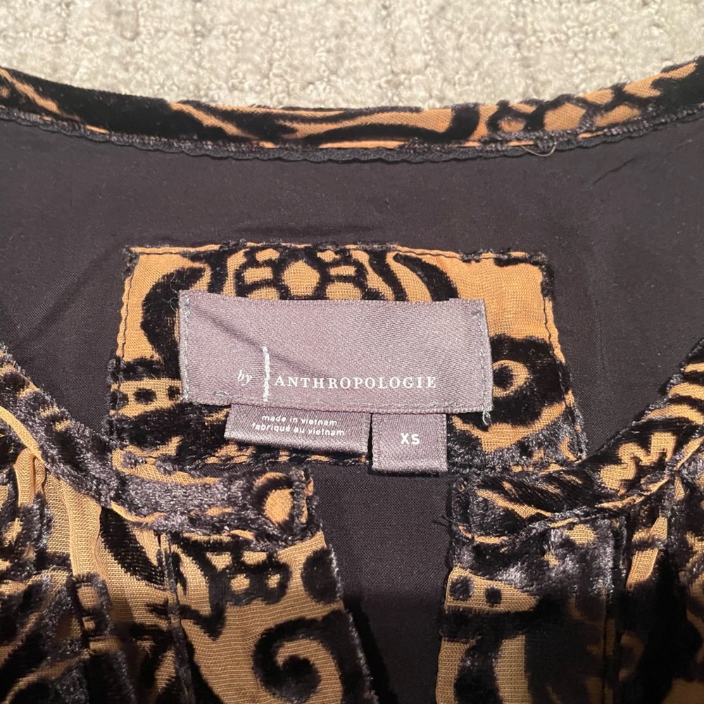 Anthropologie | Tan and Black Velvet Maxi Dress - Picture 12 of 14